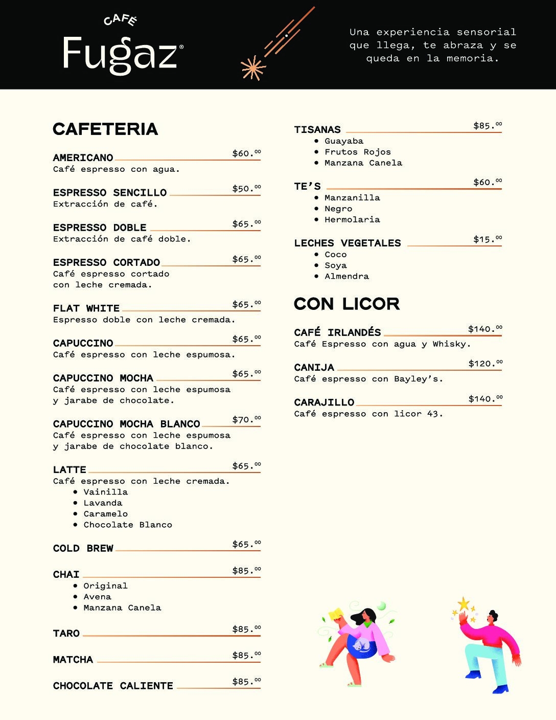 Menú Postres y Cafés
